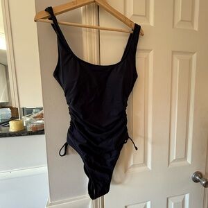 J Crew Ruched side-tie one-piece swimsuit Blue